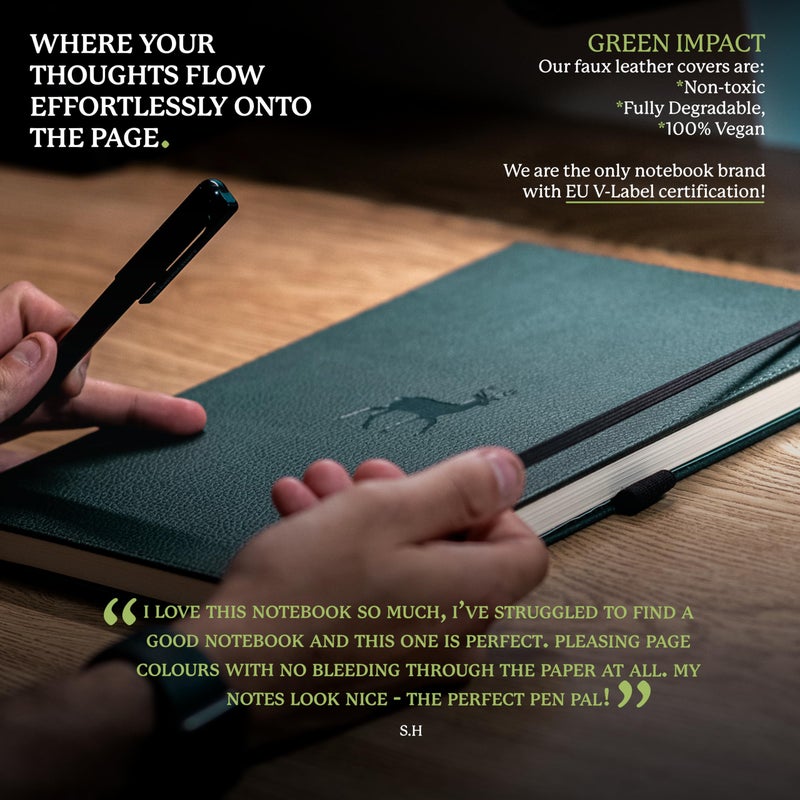 Dingbats* Notebooks Dingbats* - Wildlife Squared Extra Large A4 Notebook - PU Leather Hardcover Journal for Work, Writing - Pocket, Elastic Closure, Pen Holder, Bookmark - Image 4